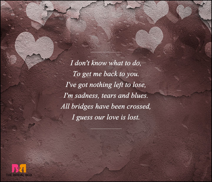 Sad Love Poems For Him Her Love Poems To Express Dejection