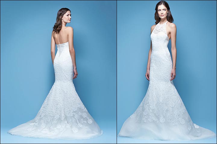Lace-And-Organza-Halter-Gown--Carolina- Herrera-Wedding -Dresses