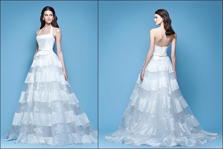 Satin-And-Silk-Organza-Gown-Carolina- Herrera-Wedding -Dresses