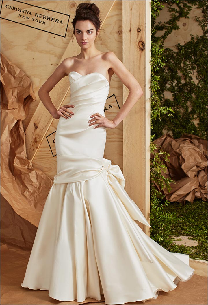 Silk-Mikado-Strapless-Gown-Carolina- Herrera-Wedding -Dresses